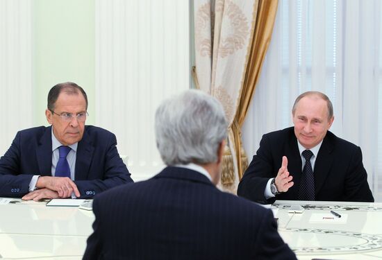 Russian President V.Putin meets with John Kerry