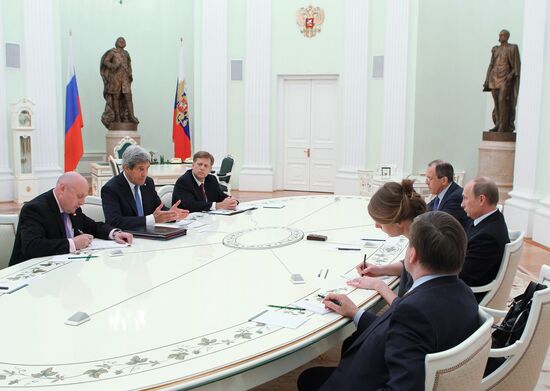 Russian President V.Putin meets with John Kerry