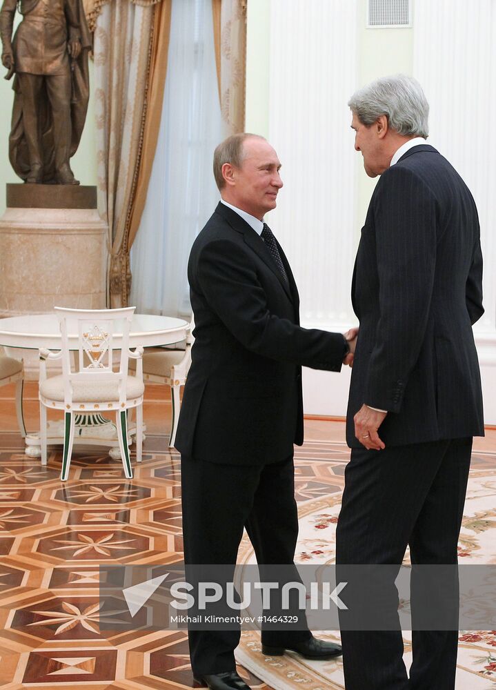 Russian President V.Putin meets with John Kerry