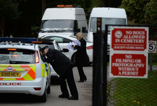 Funeral of Russian oligarch Boris Berezovsky in Surrey, England