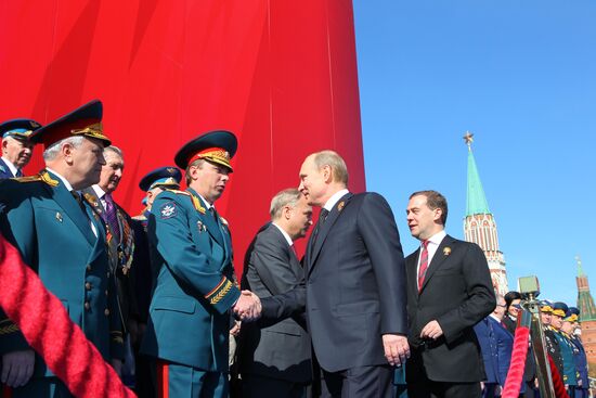 Vladimir Putin attends parade on Red Square