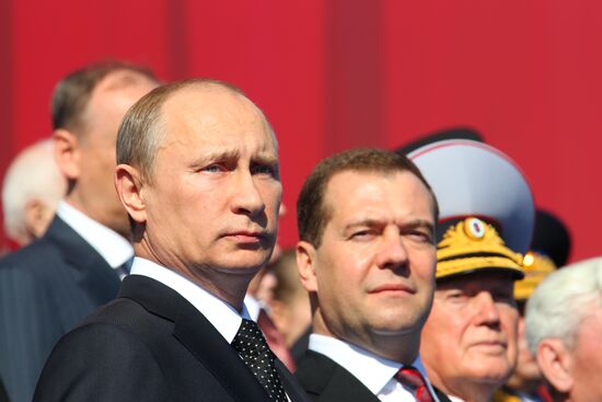 Vladimir Putin attends parade on Red Square