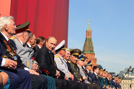 Vladimir Putin attends parade on Red Square