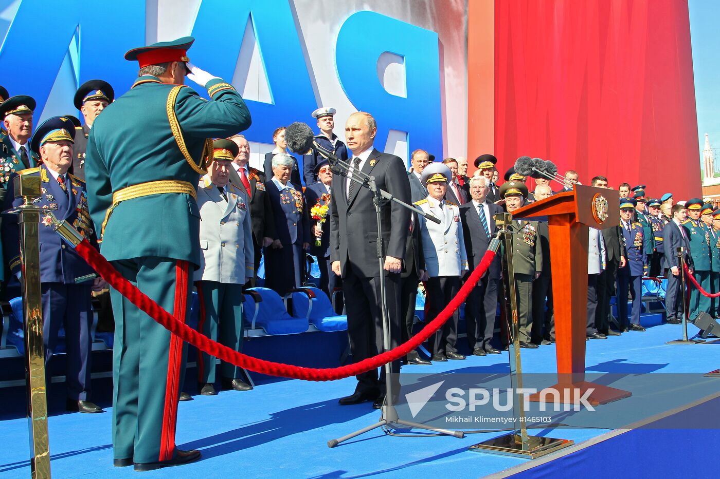 Vladimir Putin attends parade on Red Square