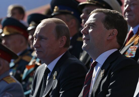 Vladimir Putin attends parade on Red Square