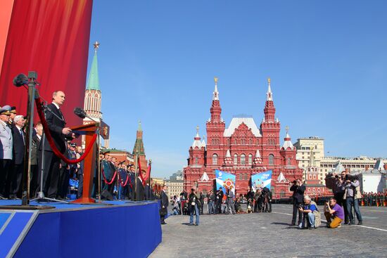 Vladimir Putin attends parade on Red Square