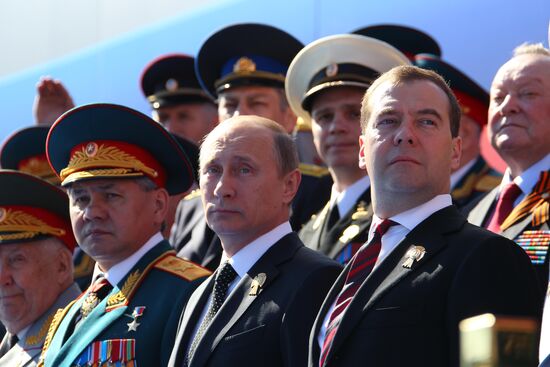 Vladimir Putin attends parade on Red Square