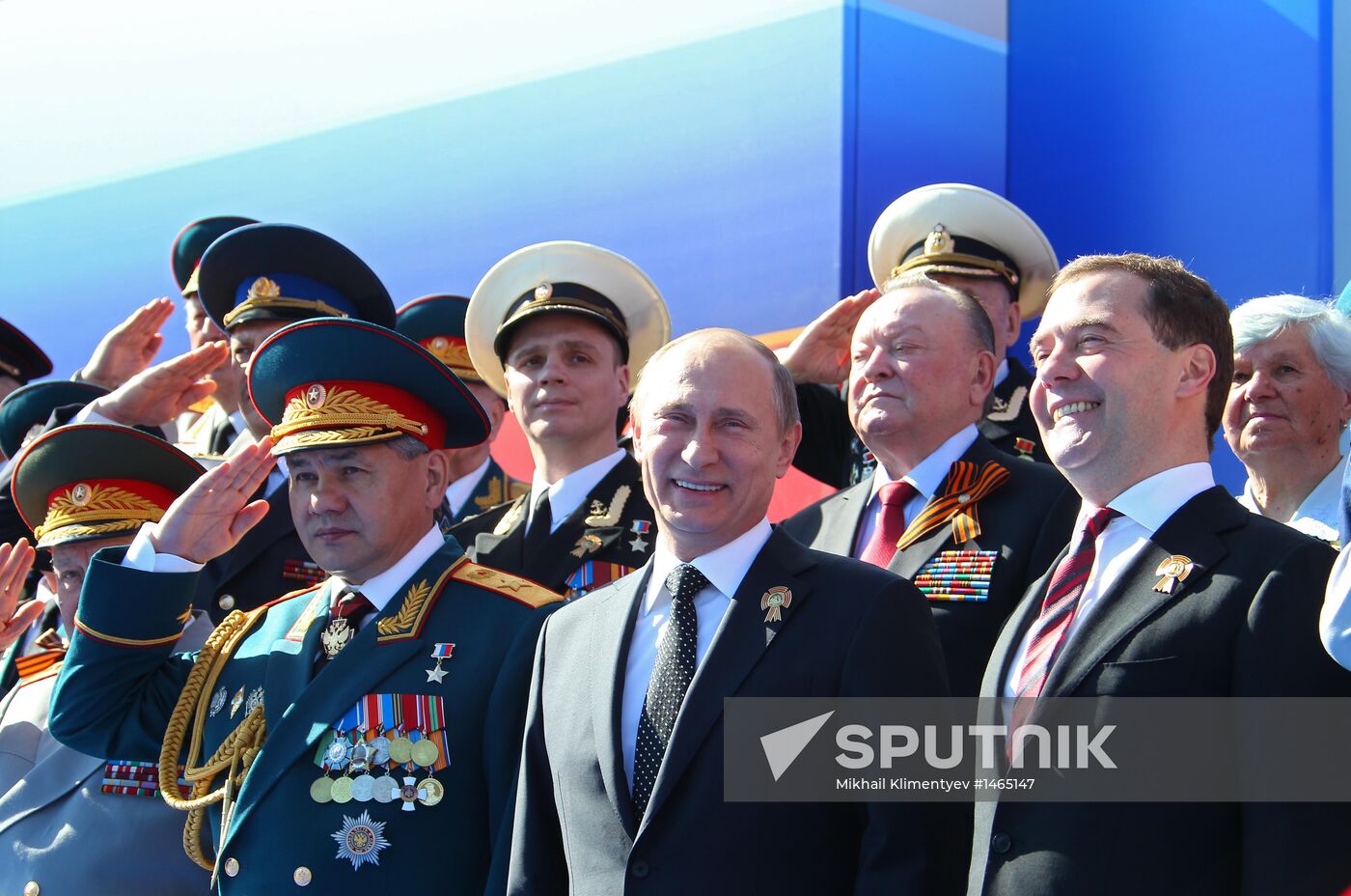 Vladimir Putin attends parade on Red Square