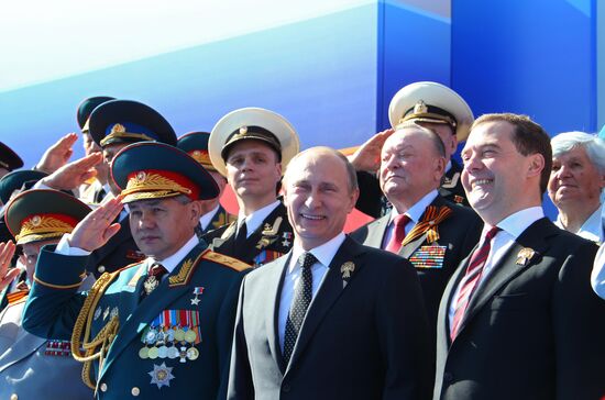 Vladimir Putin attends parade on Red Square