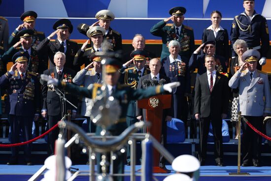 Vladimir Putin attends parade on Red Square