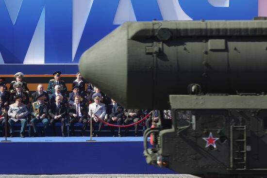 Vladimir Putin attends parade on Red Square