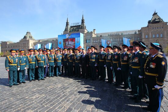 Vladimir Putin attends parade on Red Square