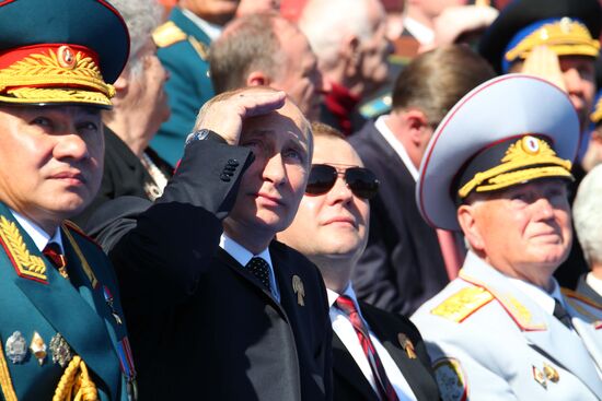 Vladimir Putin attends parade on Red Square