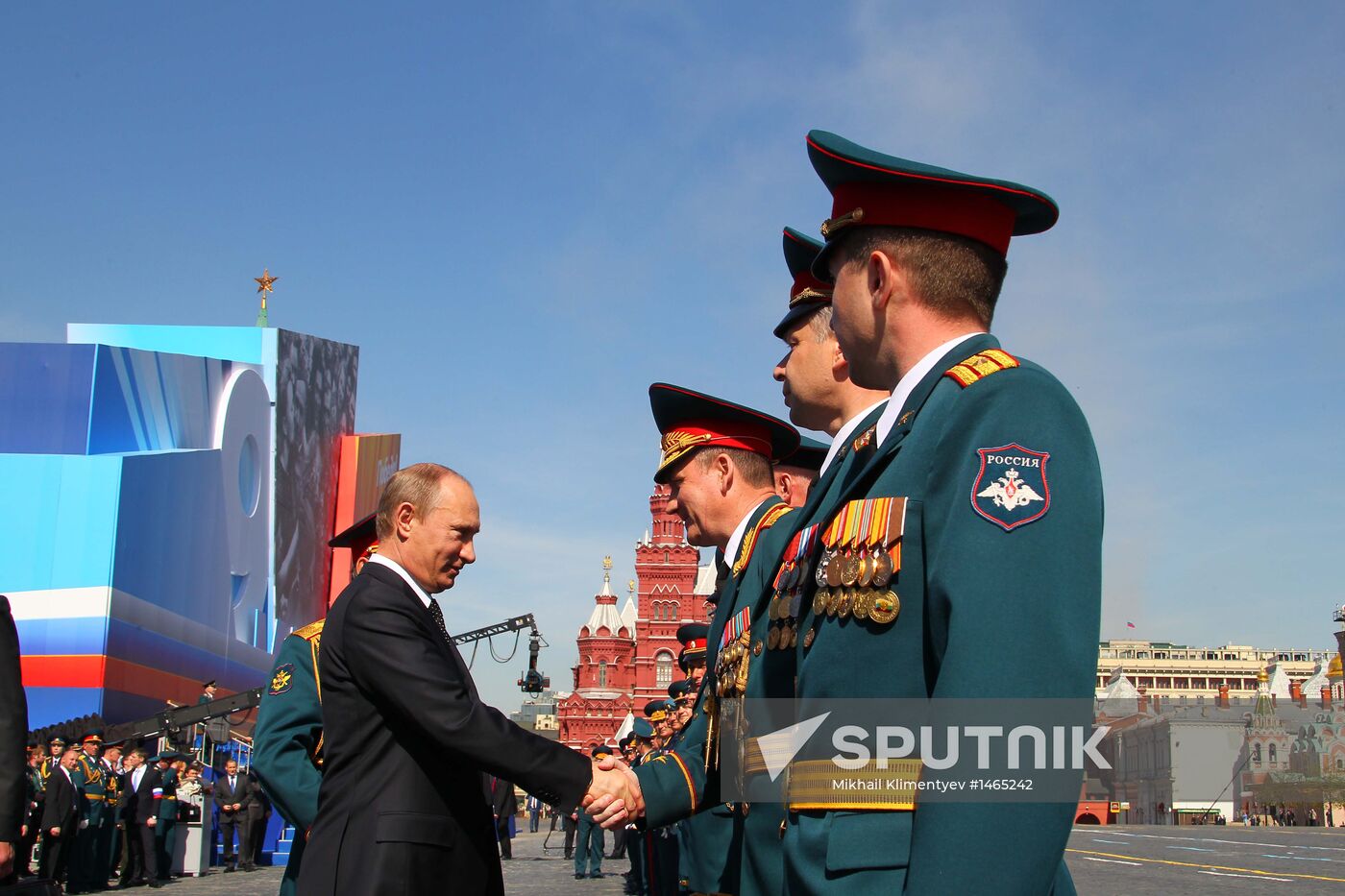 Vladimir Putin attends parade on Red Square