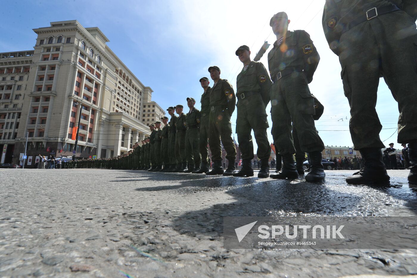 Communist Party march to celebrate USSR victory in World War II