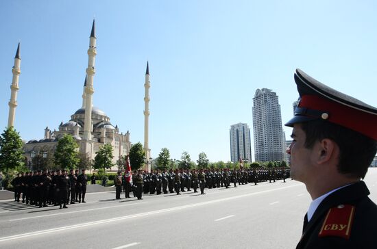 Victory Day parade in Grozny