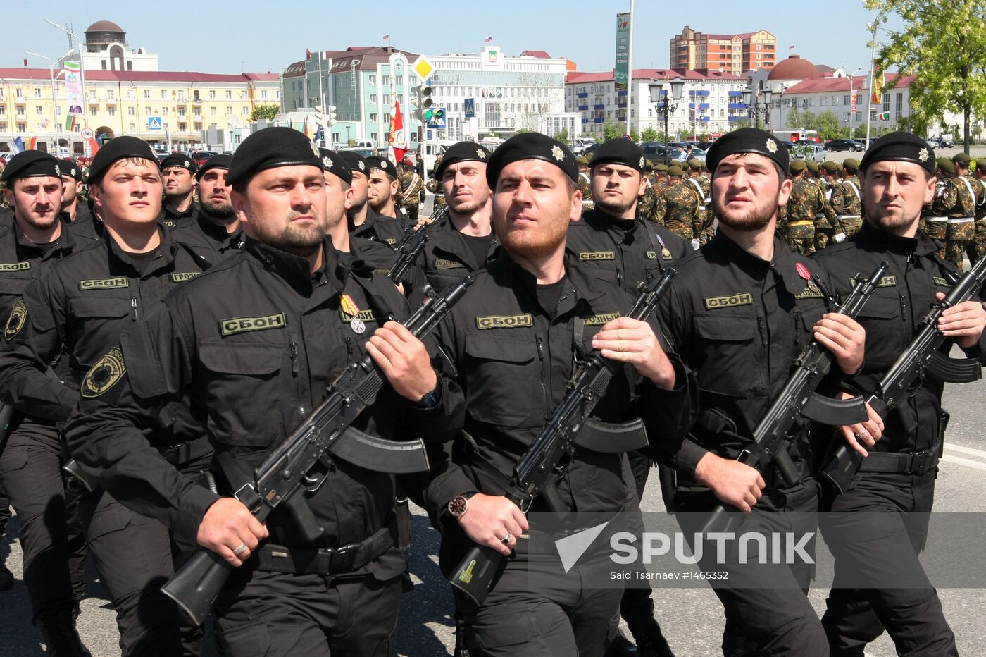 Victory Day parade in Grozny