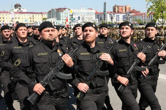 Victory Day parade in Grozny