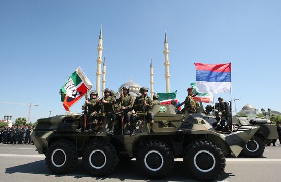 Victory Day parade in Grozny