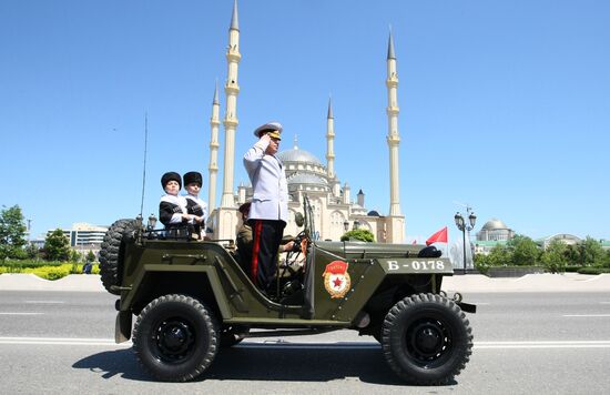 Victory Day parade in Grozny