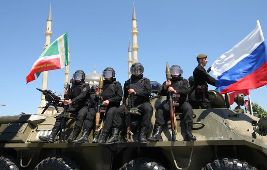 Victory Day parade in Grozny