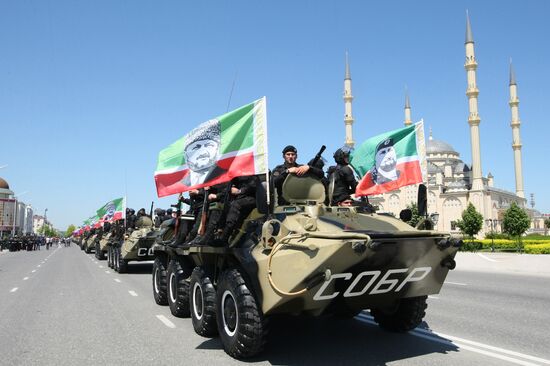 Victory Day parade in Grozny