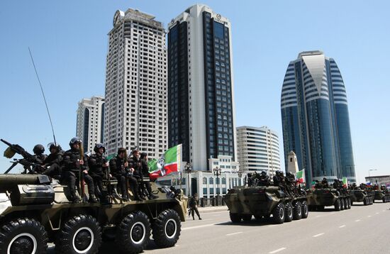 Victory Day parade in Grozny