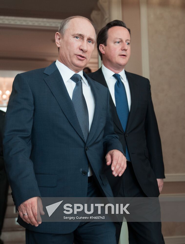 Vladimir Putin meets with David Cameron in Sochi