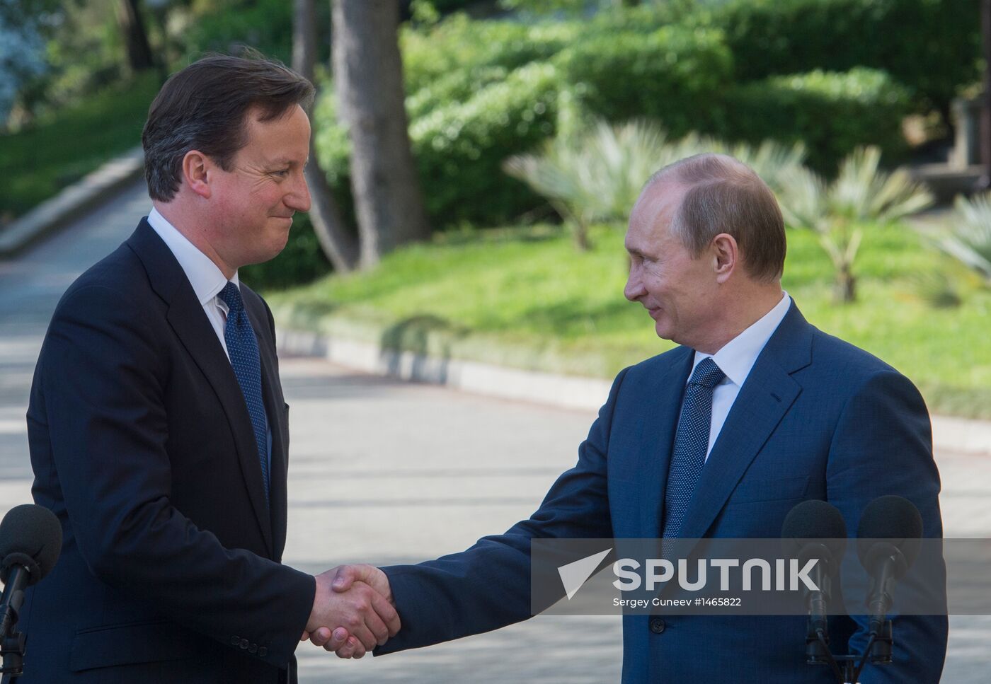 Vladimir Putin meets with David Cameron in Sochi
