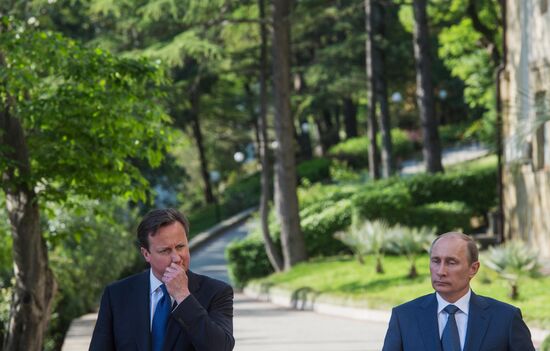 Vladimir Putin meets with David Cameron in Sochi