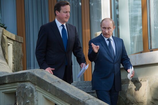 Vladimir Putin meets with David Cameron in Sochi