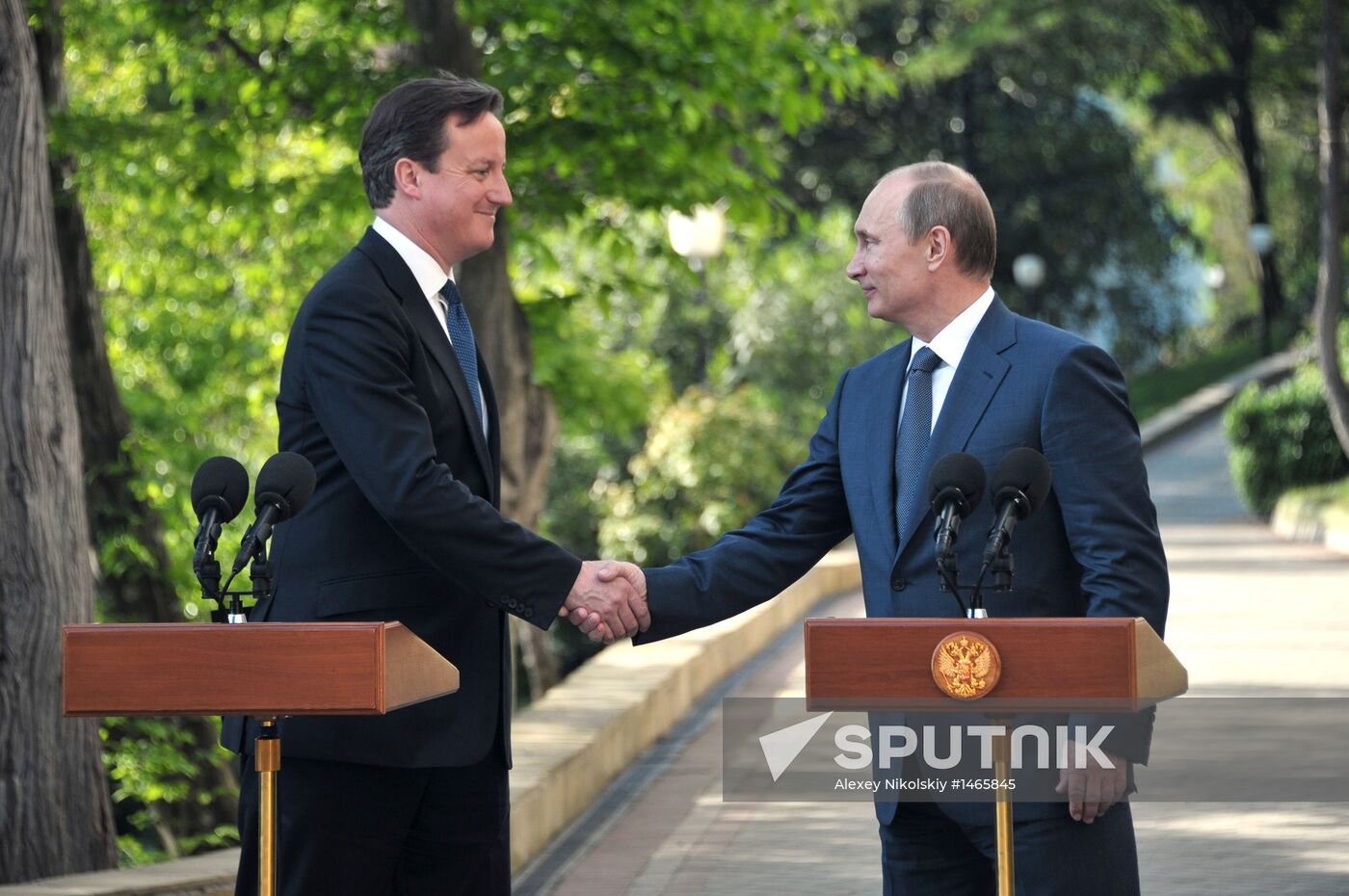Vladimir Putin meets with David Cameron in Sochi