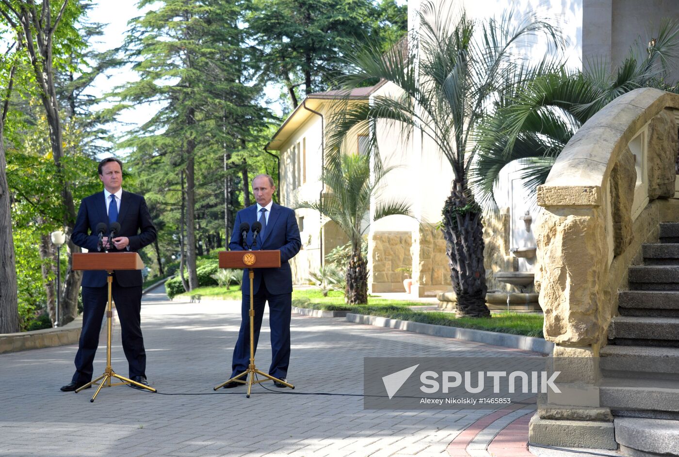 Vladimir Putin meets with David Cameron in Sochi