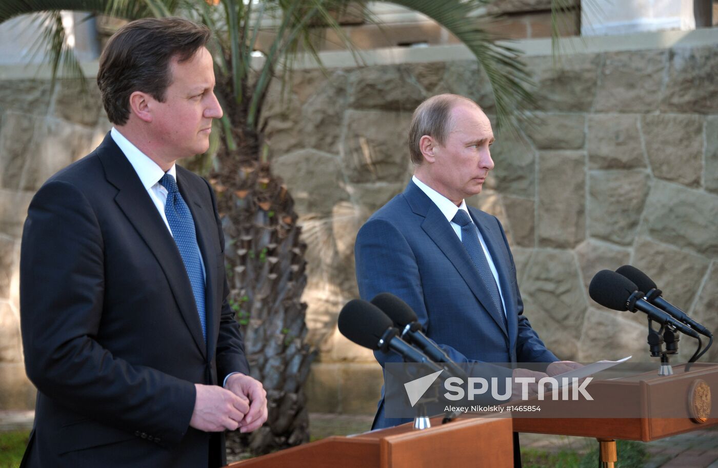 Vladimir Putin meets with David Cameron in Sochi