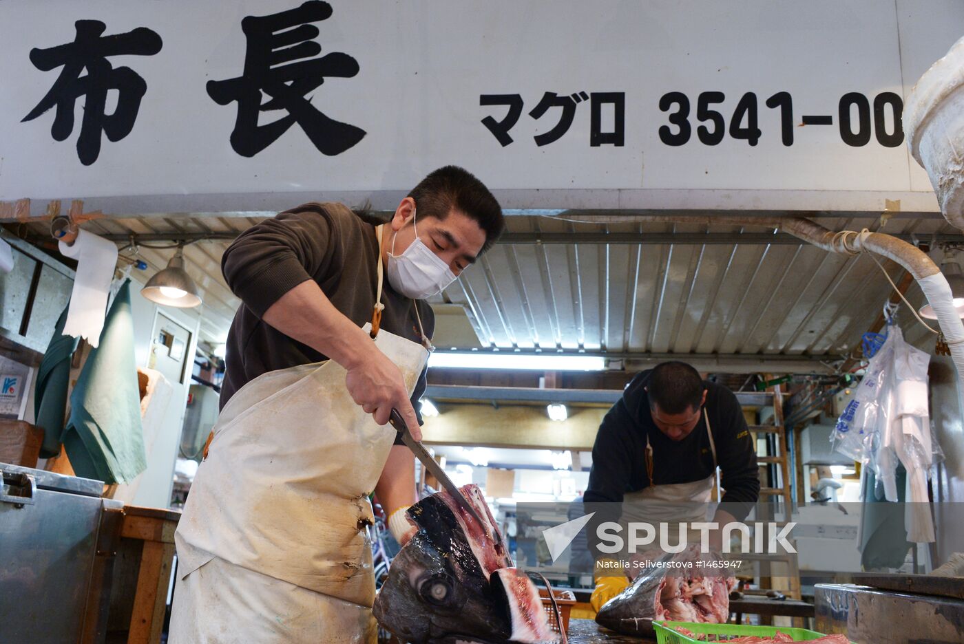 Tsukiji seafood market in Tokyo