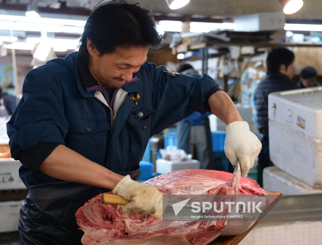 Tsukiji seafood market in Tokyo