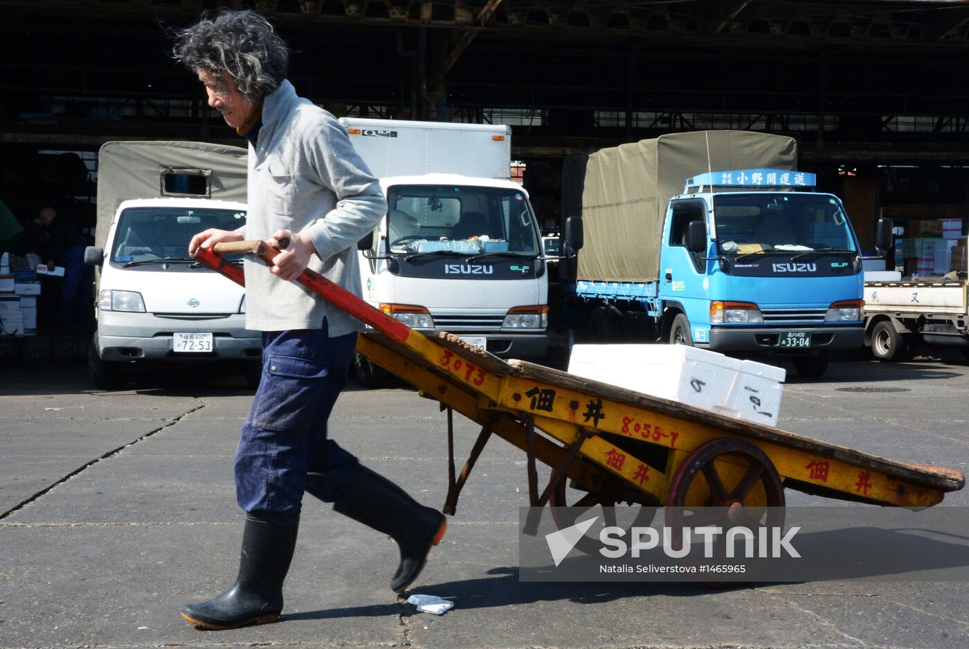 Tsukiji seafood market in Tokyo
