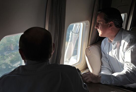 David Cameron and Vladimir Putin view Olympic venues