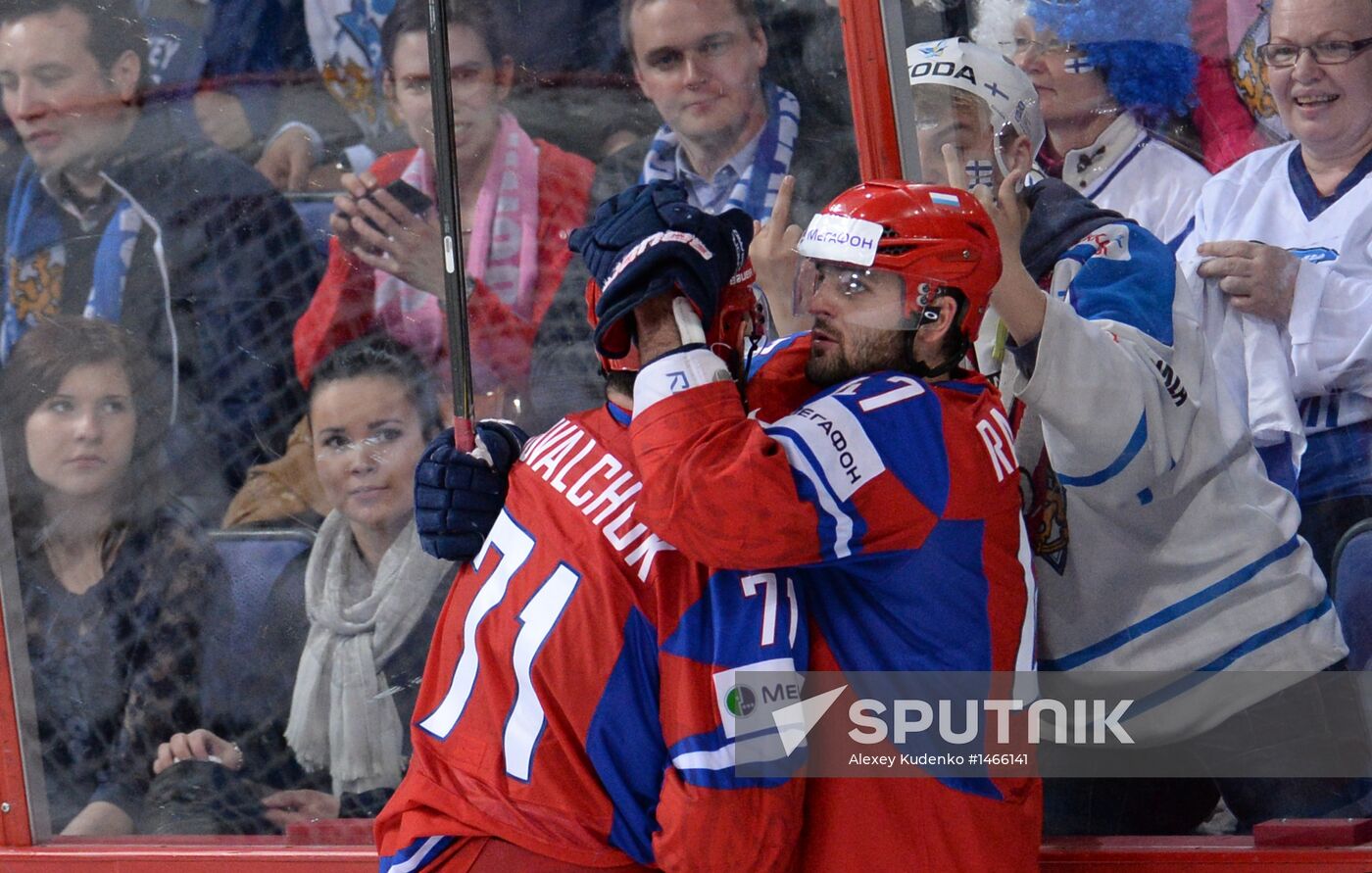 2013 Men's World Ice Hockey Championships. Russia vs. Finland