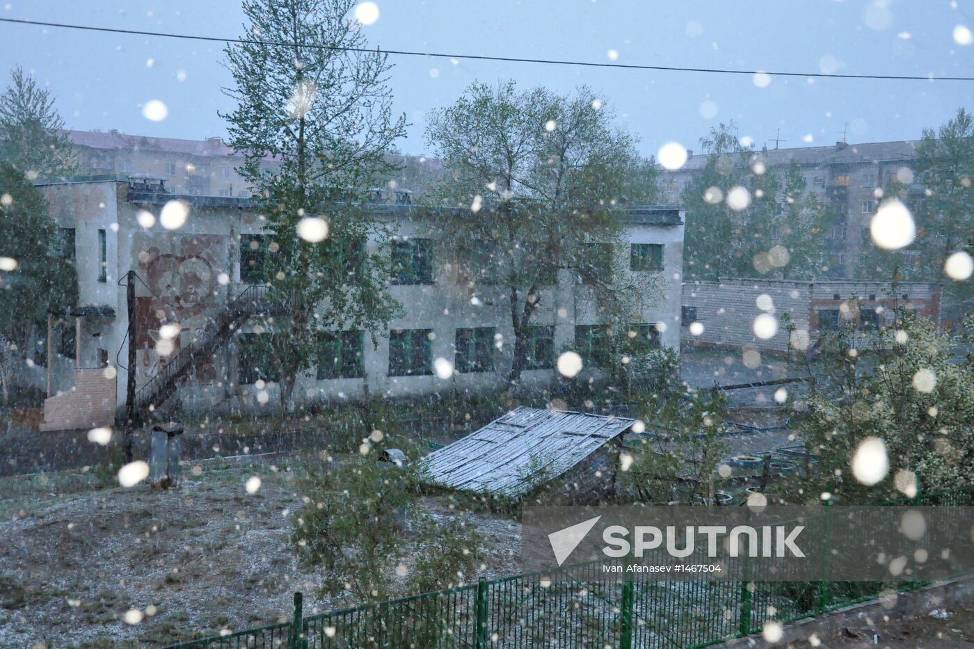 Snowfall instaed of heat in Tyva