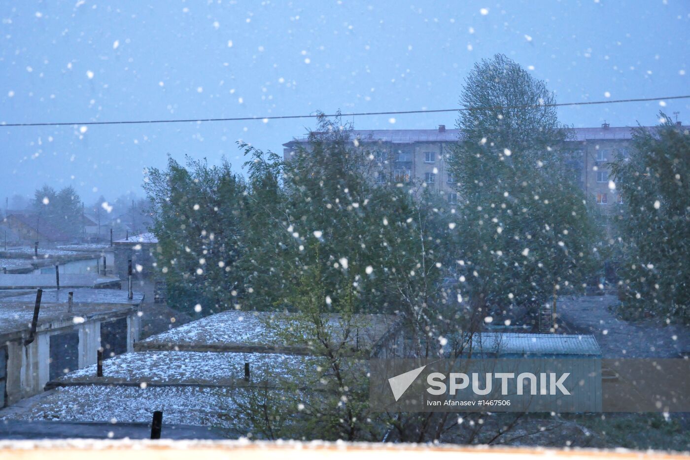 Snowfall instaed of heat in Tyva