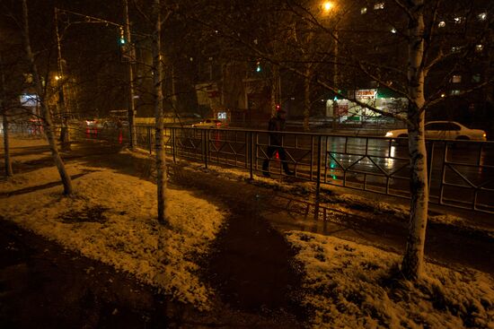 Snowfall instaed of heat in Tyva