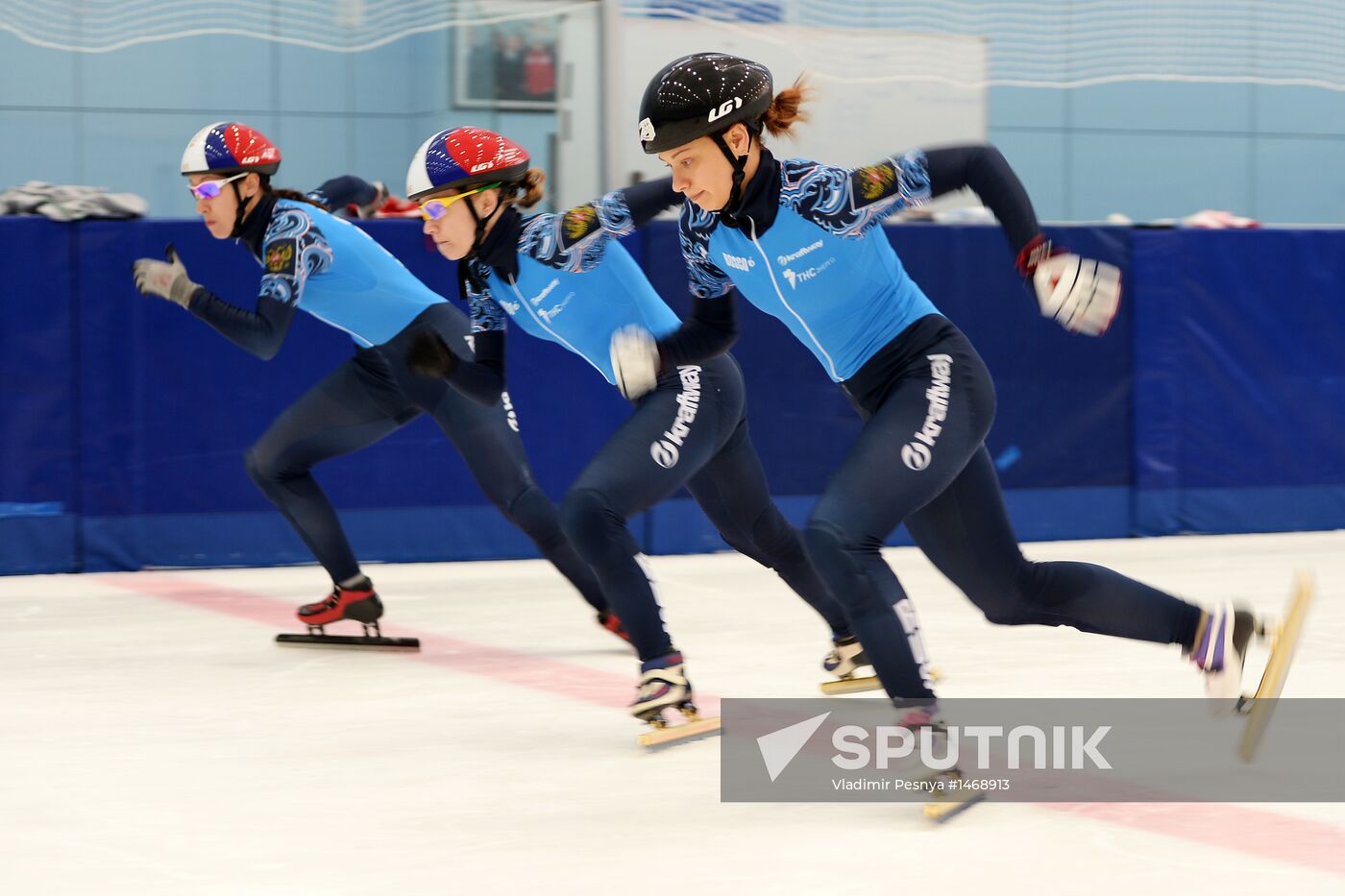 Training session of Russian national short track team