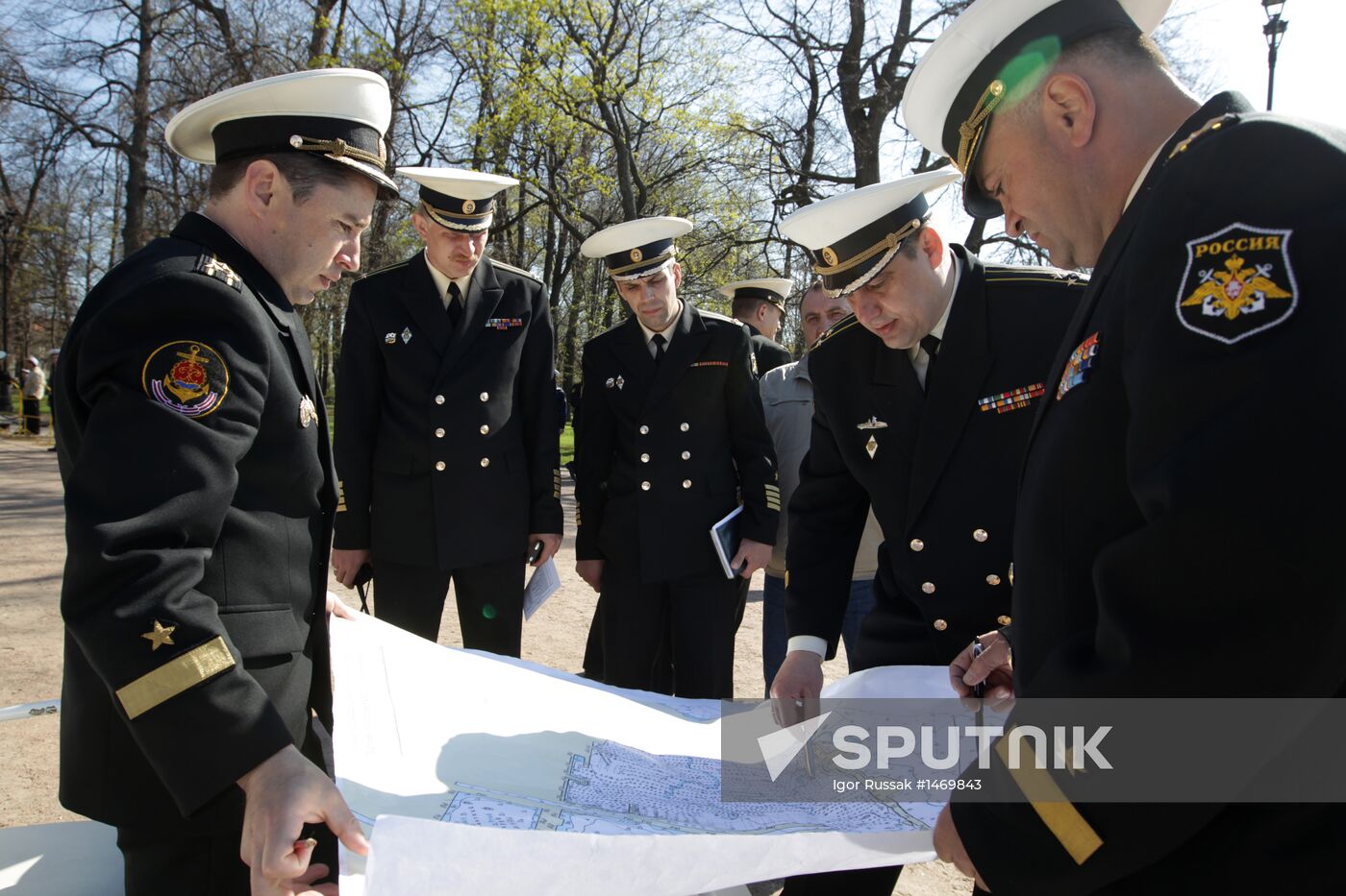 Rehearsing naval parade in Kronstadt