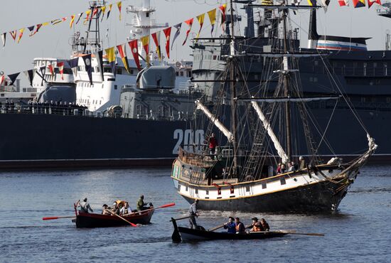 Rehearsing naval parade in Kronstadt