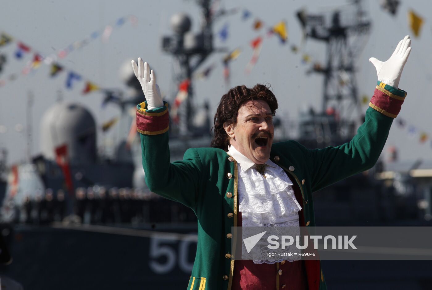 Rehearsing naval parade in Kronstadt