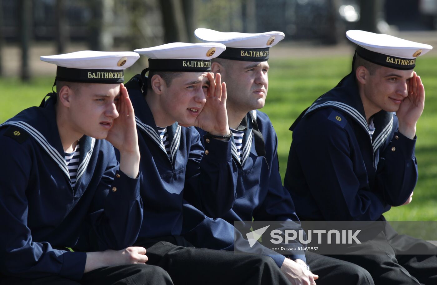 Rehearsing naval parade in Kronstadt