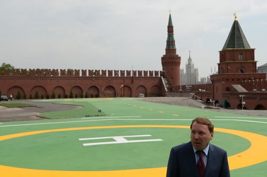 Helicopter pad in Kremlin ready for Russian President's flights