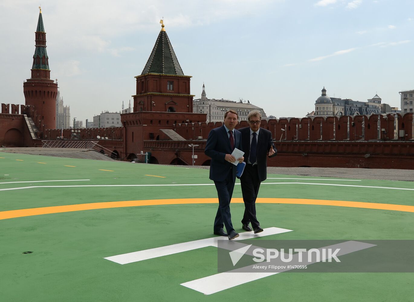 Helicopter pad in Kremlin ready for Russian President's flights