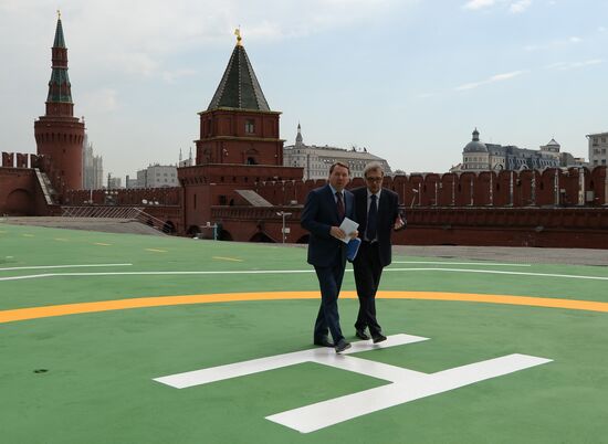Helicopter pad in Kremlin ready for Russian President's flights